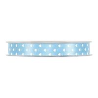 NASTRO DOPPIO RASO MM.15 MT.45 CUORI AZZURRO
