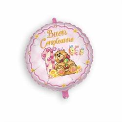 PALLONE FOIL PRIMO COMPLEANNO ROSA D.45