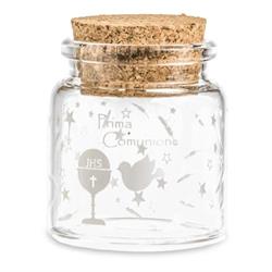BARATTOLO VETRO C/TAPPO SUGHERO CM.6 H PZ.6 COMUNIONE