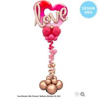 PALLONE FOIL CUORE APERTO PINK SFUMATO CM.107