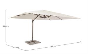 OMBRELLONE SBALZO DALLAS 3X4 ALLUM. C/BASE GIREVOLE