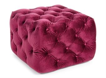 POUF EVAN VELVET QUADRATO BORDEAUX