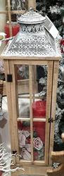 LANTERNA VARSAVIA LEGNO NATURALE E VETRO CM.32X120 H.