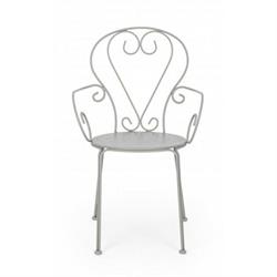 SEDIA C/BRACCIOLI METALLO ETIENNE GRIGIO