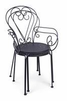 SEDIA C/BRACCIOLI METALLO ETIENNE GRIGIO