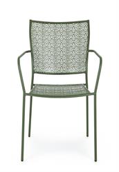 SEDIA C/BRACCIOLI METALLO WENDY VERDE