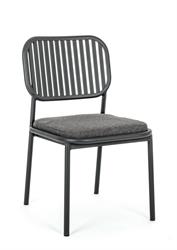 SEDIA RODRIGO ALLUM. CON CUSCINO ANTRACITE