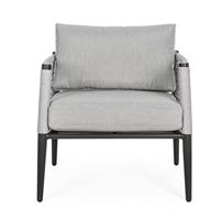 POLTRONA ALLUMINIO E INTRECCIO CORDE CALYPSO ANTRACITE