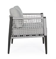 POLTRONA ALLUMINIO E INTRECCIO CORDE CALYPSO ANTRACITE