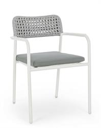 SEDIA CON BRACC. E CUSCINO DARYA BIANCA