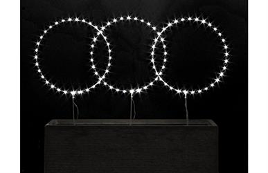 SET 3 CERCHI CON 105 LED DIAM.35 BIANCO FREDDO
