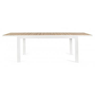 TAVOLO DELMAR CM.220/340X100 BIANCO LEGNO ACACIA