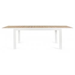 TAVOLO DELMAR CM.220/340X100 BIANCO LEGNO ACACIA