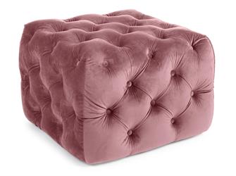 POUF EVAN VELVET QUADRATO ROSA MOUVE
