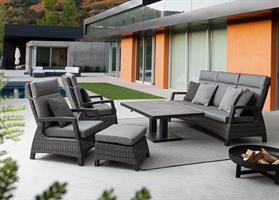 POGGIAPIEDI CON CUSCINO POLIRATTAN BRITTON ANTRAC.