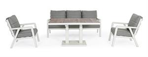 TAVOLO ALLUM. BIANCO REG. H.49/72 CM.140X85 TOP LUNAR