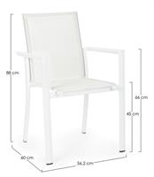 SEDIA CON BRACCIOLI ALLU TEX KONNOR BIANCO