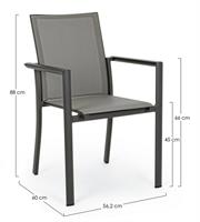 SEDIA CON BRACCIOLI KONNOR ANTRACITE