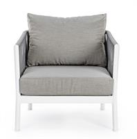 POLTRONA CON CUSCINI FLORENCIA B.CO E CORDE