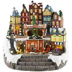 VILLAGGIO NATALIZIO CON TRENO LED E SUONI CM.41X35X39