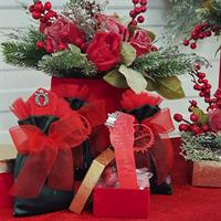 SCATOLA VELVET RED GOLD CM.8,5X8,58X4,5