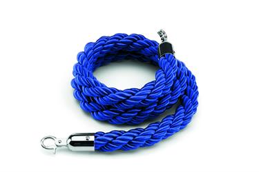 CORDONE PER ASTE INTRECCIATO BLU' C/2 ANELLI SILVER MT.1,5