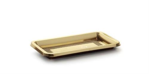 VASSOIO MEDORO MINI ORO RETTANG. CM.12X7 IN PET