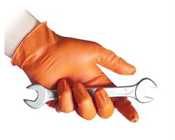 GUANTI NITRILE ARANCIO  PZ.50 ALTO SPESSORE LARGE N85