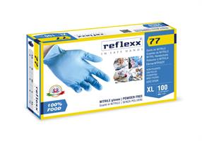 GUANTI NITRILE BLU' R 77 PZ.100 L S/POLVERE FOOD