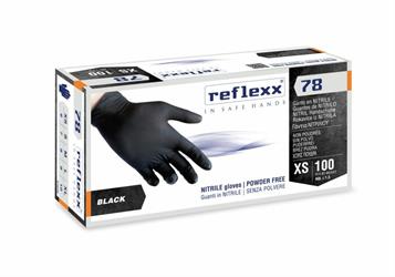 GUANTI NITRILE BLACK R78 PZ.100 XS SENZA POLVERE Gr.4,0