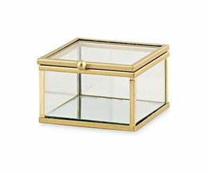 SCATOLA VETRO METALLO GOLD 8X8X5