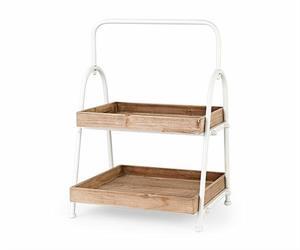 ALZATA LEGNO E METALLO BIANCO 2 RIP. H.55