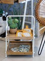 ALZATA LEGNO E METALLO BIANCO 2 RIP. H.55