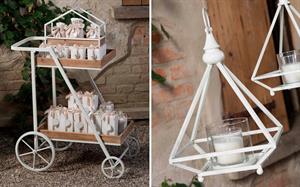 LANTERNA METALLO BIANCO PRISMA CM.18