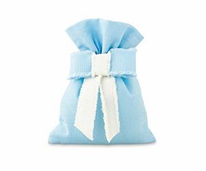 SACCHETTO COTONE AZZURRO CON FIOCCO GROGRE'