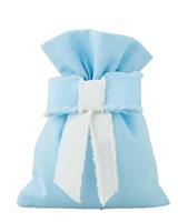 SACCHETTO COTONE AZZURRO CON FIOCCO GROGRE'