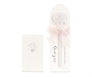 MATITA MONGOLFIERA CUORI ROSA E CARTONCINO H.21