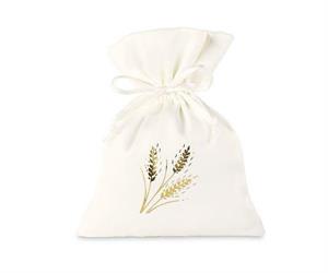 SACCHETTO RASO BIANCO SPIGA GOLD 10X14
