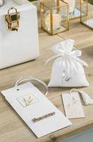 SACCHETTO RASO BIANCO SPIGA GOLD 10X14