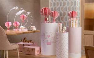 MAGNETE MONGOLFIERA CUORE PINK