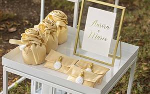 SACCHETTO TESSUTO LAME' D.7 H.12 GOLD