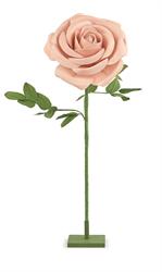 ROSA CON STELO SU BASE  PINK H.80