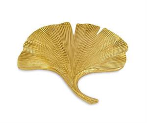 VASSOIO FOGLI GINKO GOLD 40X43 D'APP.