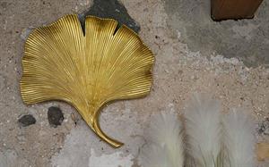 VASSOIO FOGLI GINKO GOLD 40X43 D'APP.