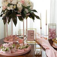 LANTERNA METALLO PINK H.38