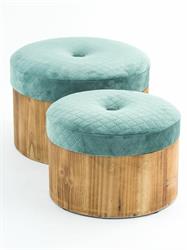 SCATOLA TONDA LEGNO D.32 VELVET TIFFANY