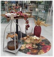 TAPPETINO DECORATO D.120 CM. CARTA