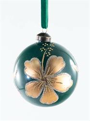 SFERA VETRO VERDE DECORO FIORE DIAM. 10