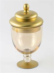 BARATTOLO ORO DIAM.14X28 CM. IN VETRO