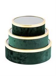 SCATOLA TONDA IN VELLUTO D.20 CON VETRO VERDE